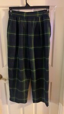 Vintage 100 Wool Evan Picone Women  s Pants Green/Yellow/Blue Plaid Size Small