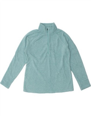Eddie Bauer Damen Fleecepullover mit Reißverschluss am Ausschnitt UK 14 mittelblau Polyester CM46