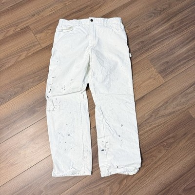 パンツ Dickies Painted White Carpenter Dickies Pants Mens 36x30 White Carpenter Painter Workwear Splatter