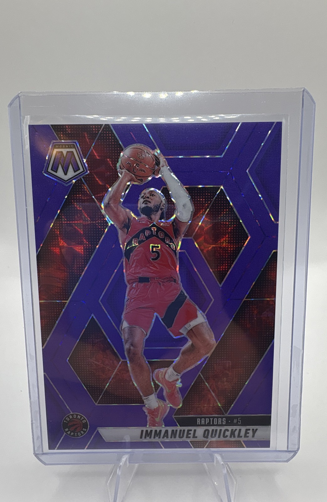 2024-25 Panini Mosaic - Immanuel Quickley #185 Fluorescent Purple Mosaic...