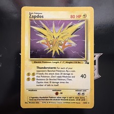 Zapdos 15/62 Fossil  Holo Rare Pokemon Card Free Shipping  C on eBay