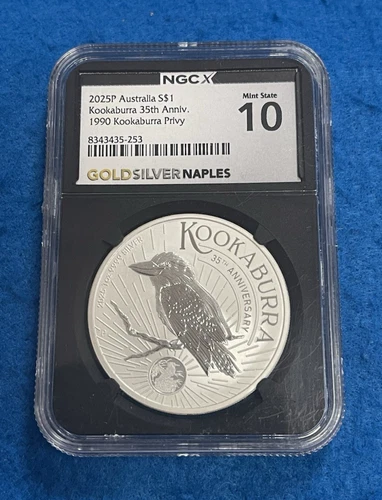 2025P Australia Kookaburra 35th Anniv. 1990 Kook Privy NGC Mint State 10