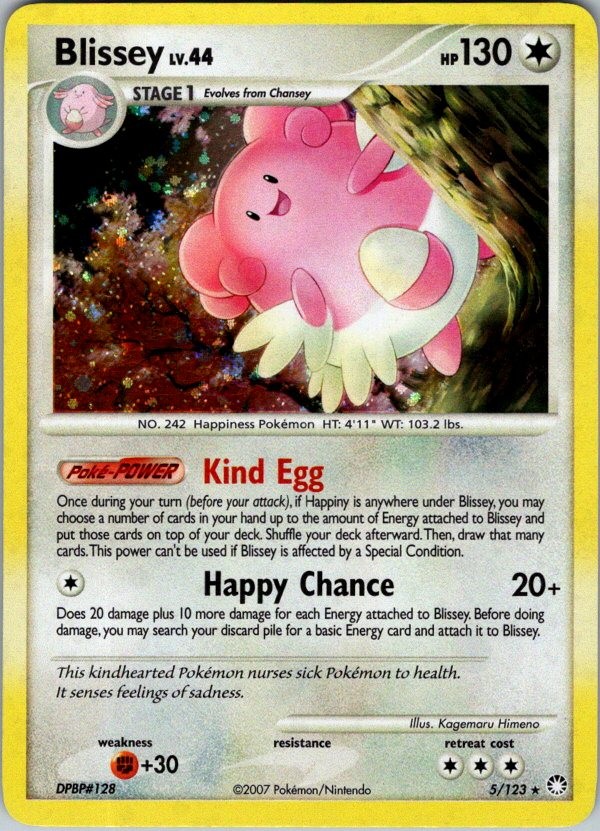 Blissey 5/123 Holo Rare Mysterious Treasures Pokemon Holo Lightly Played