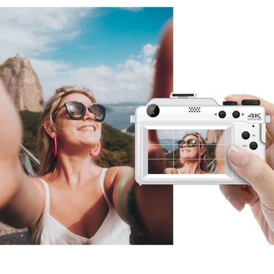 Schüler Kompakte Kamera Vordere Hintere Dual -Objektiv 64MP 4K Auto Focus App