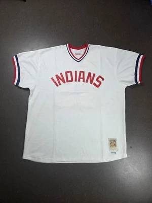 Maillot vintage Mitchell & Ness Indians Blanc 1972 XL Homme - Photo 1/4
