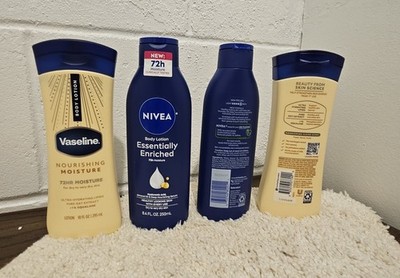 Vaseline & NIVEA Body Lotion Set Nourishing Moisture 10oz Enriched 8.4oz