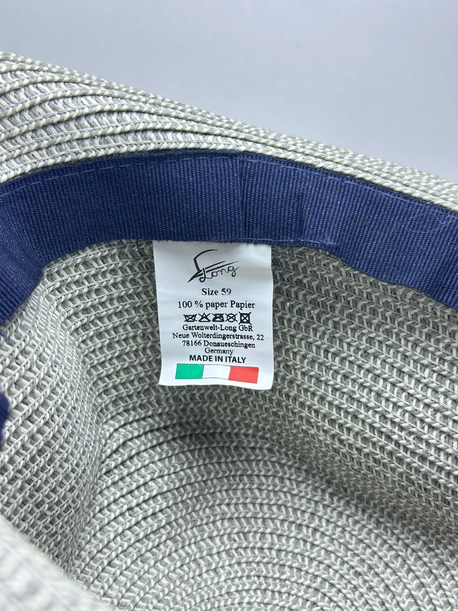 Hecho en Italia Sombrero de Paja Fedora Sol Hombres Talla 59 Verano Playa Panamá Estilo Trilby