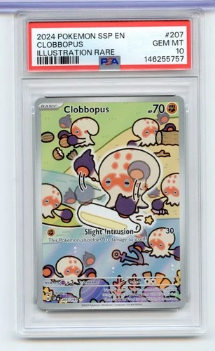 Clobbopus 207/191 Illustration Rare Surging Sparks SV08 Pokémon TCG PSA 10