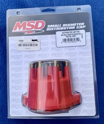 MSD 8431 Distributor Cap Male HEI V8 Spark Plug Style Terminals Pro-Billet Red