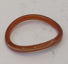Vtg Bangle Wave Bracelet Retro Boho Chic Autumn Fall Translucent Amber Rootbeer