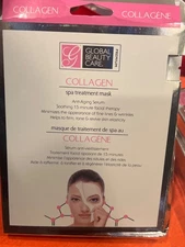 NEW 2-pack Global Beauty Care COLLAGEN Spa Treatment Masks Anti-Aging Face Serum