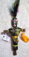 ONE (1) N.O.  STYLE "BLACK VOODOO DOLL" with PINS LOVE LUCK MONEY REVENGE HEALTH