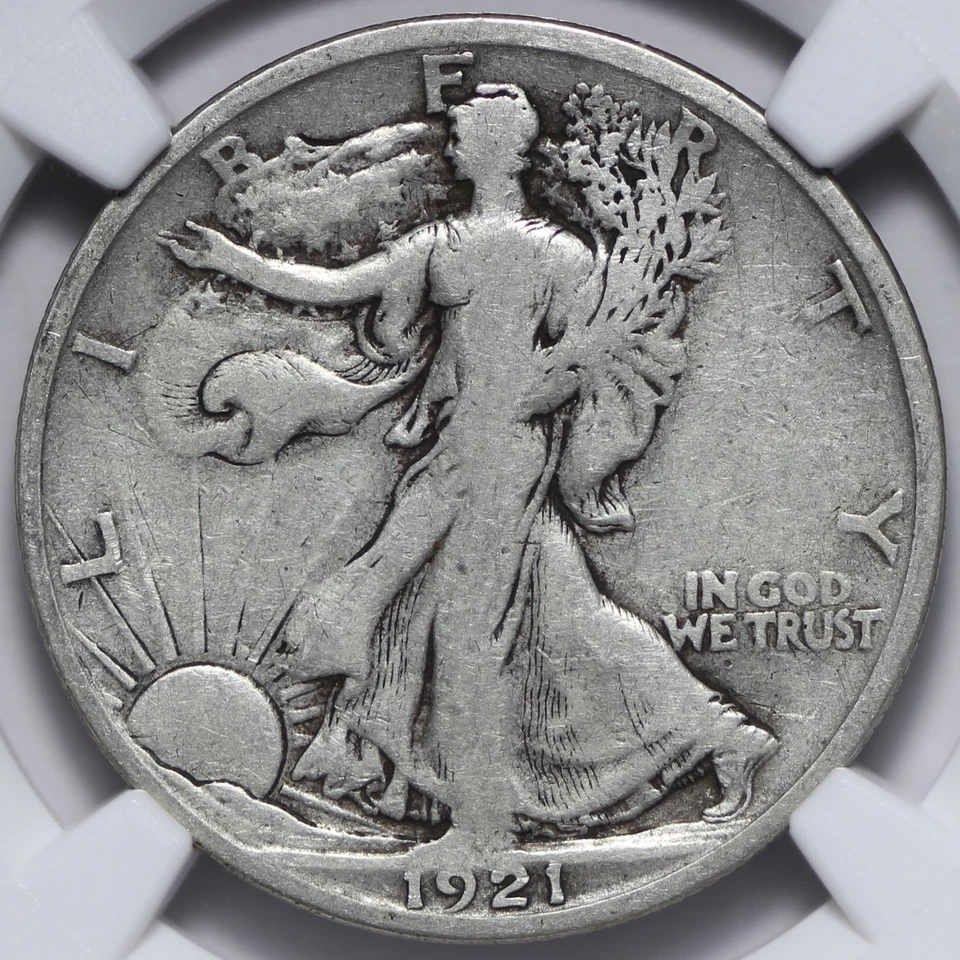 1921-S Walking Liberty Half Dollar NGC F12 Key Date AZNLX - Image 2 of 3