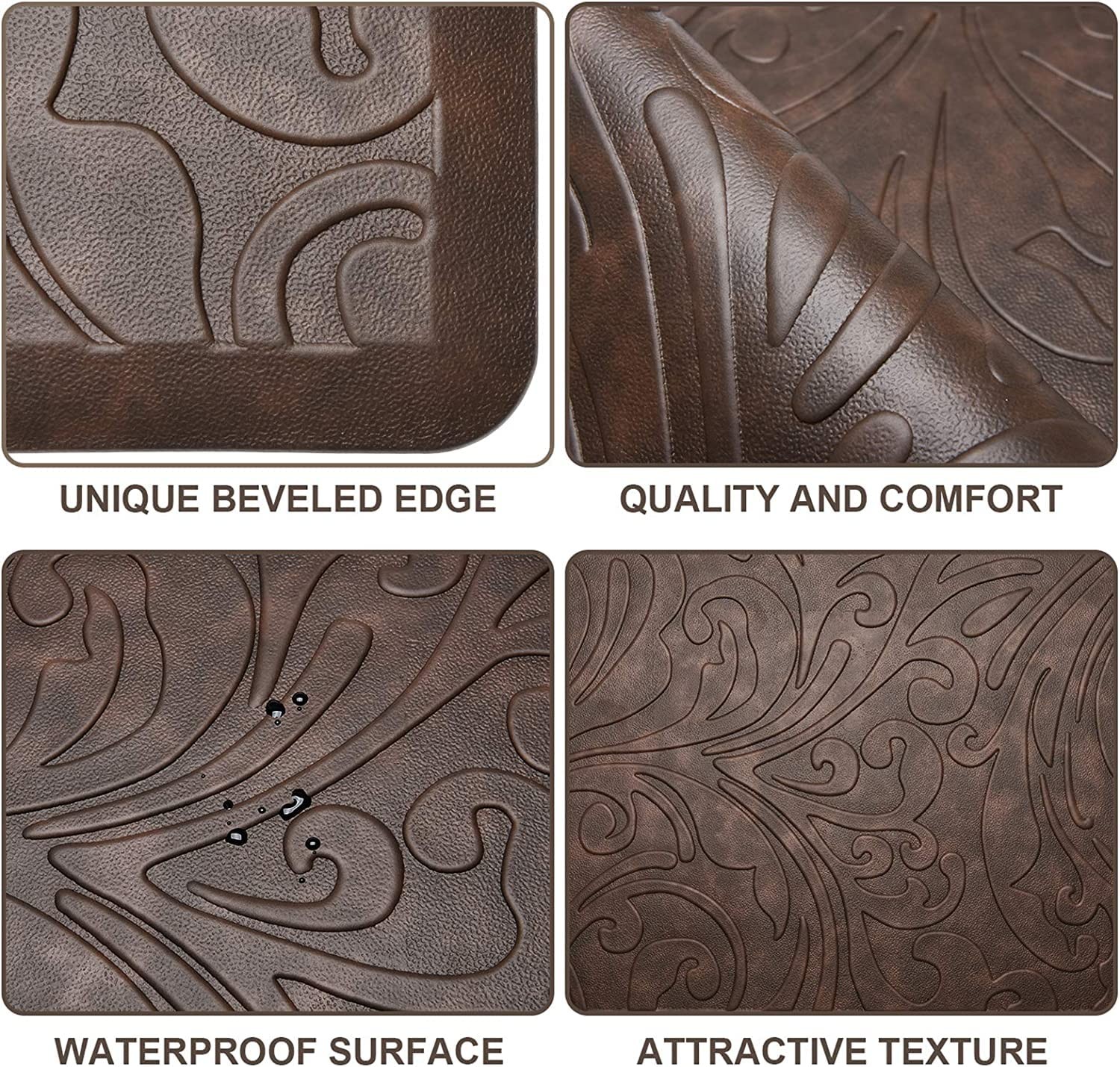 Medallion Embossed Kitchen Mat Cushioned Anti Fatigue Floor Mat, Thick Non Sl...