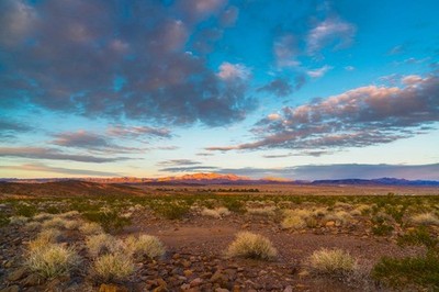 Nevada Desert Nature Landscape Cloudy Sky Photo Laminated Poster 18x12