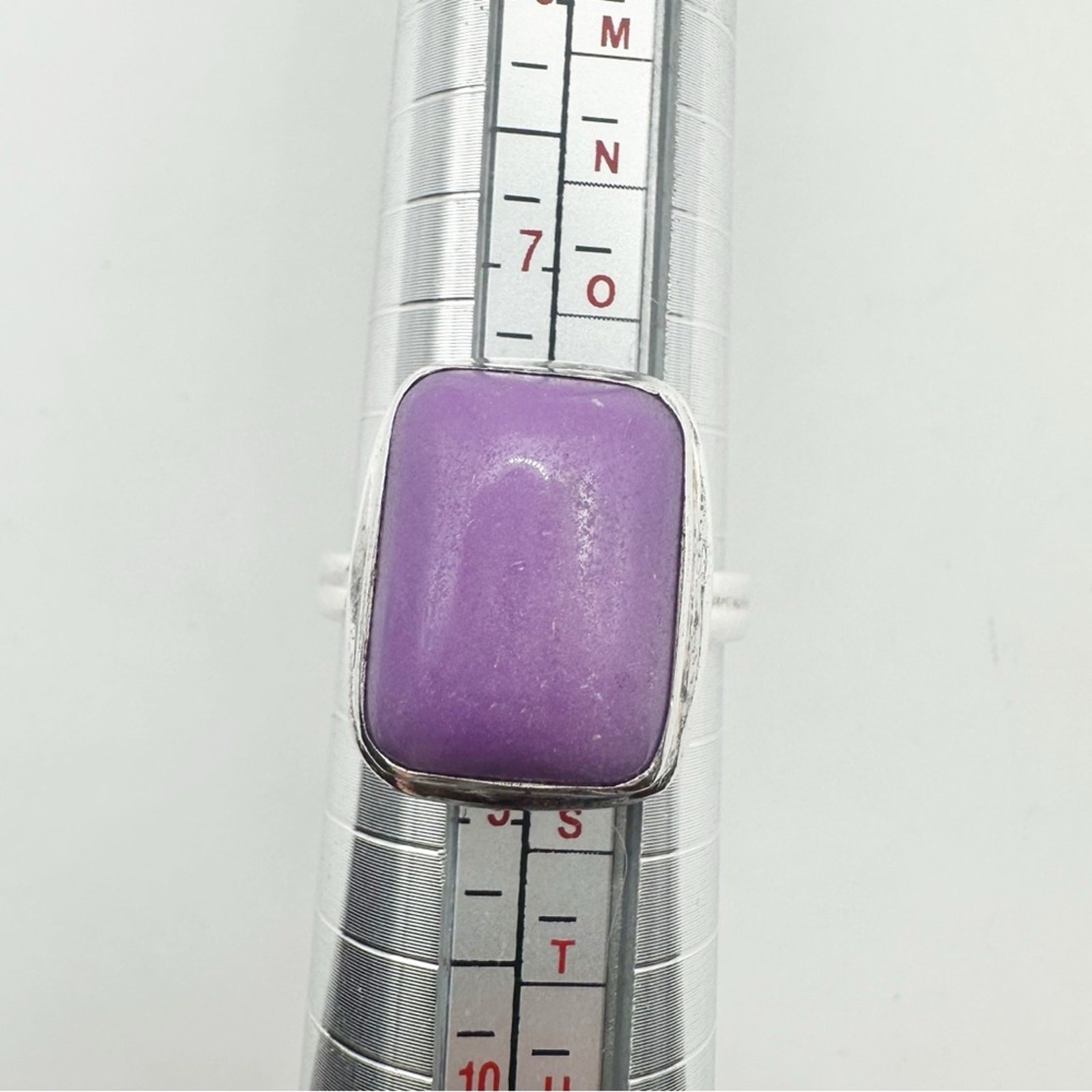 Purple Rectangle Ring Solid Sterling Silver 925 S… - image 2