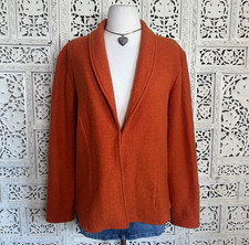 Vtg Kasper 100 Wool Burnt Orange Blazer Jacket Sz Medium