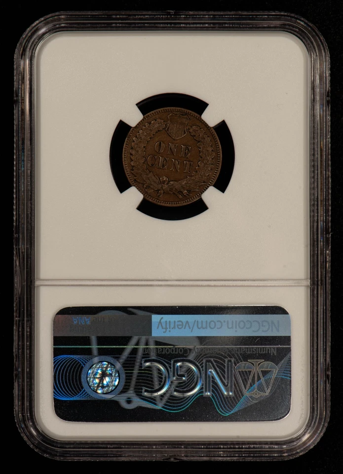 1870 1c Indian Head Small Cent - Chocolate Brown Key Date - NGC XF 40 BN - B5011 - Image 2 of 4
