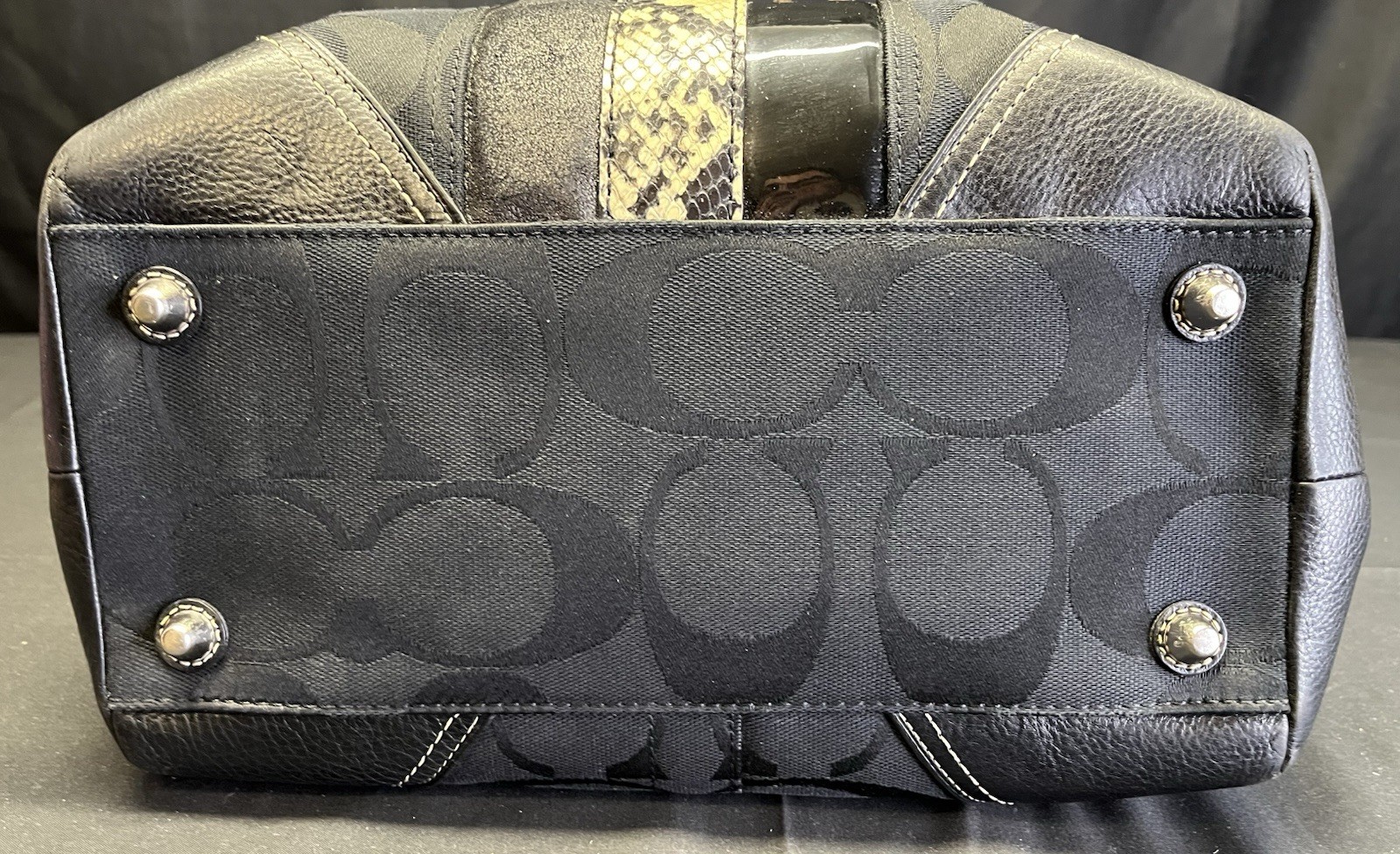 Coach Large Signature Hampton Python Print Hook &… - image 6