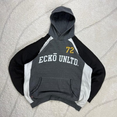 Vintage Ecko Untld 2000's Y2K Grey Pullover Spellout Oversized Size Large Hoodie