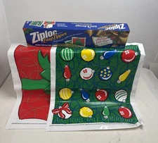 Ziplock Easy Zipper Vintage Holiday Gift Bags - Medium Shirt Box Size Case Of 12