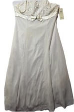 ASPEED Vintage Wedding Party Dress With Bow Off White Sleeveless Strap Size 21