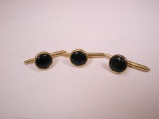 3/8" Black Round Vintage Formal Tuxedo Groom Prom Shirt Stud set b351