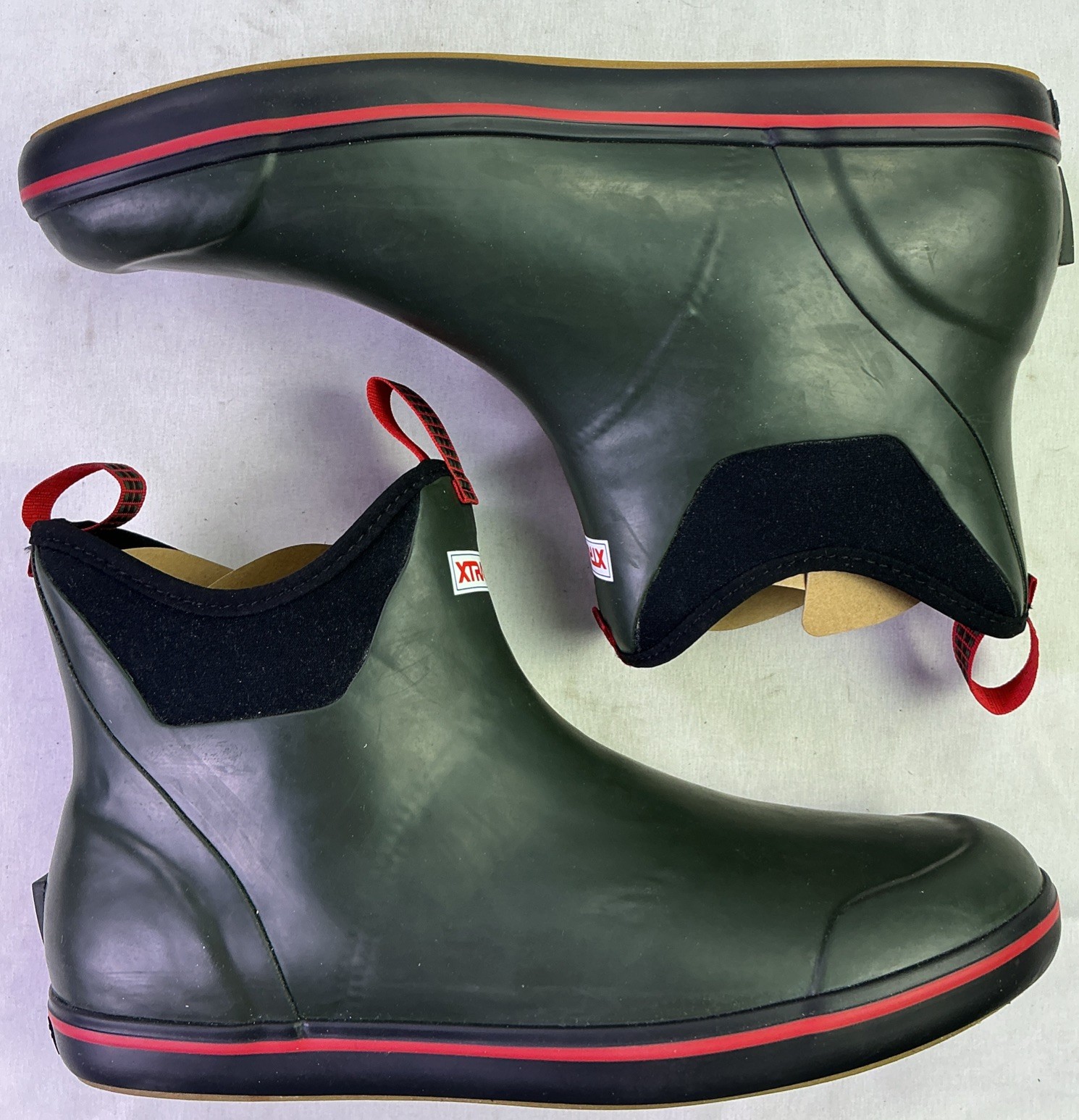 's Rubber Ankle Deck Boots-hunter Green-size: 14