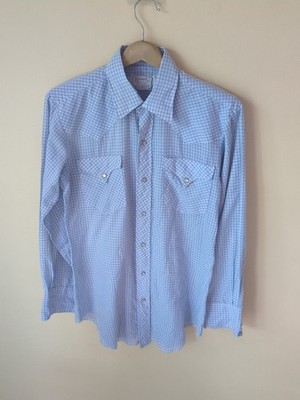 Vintage 80er H Bar C California Ranchwear Western L/S Gingham Check Hemd Gr. 15 33