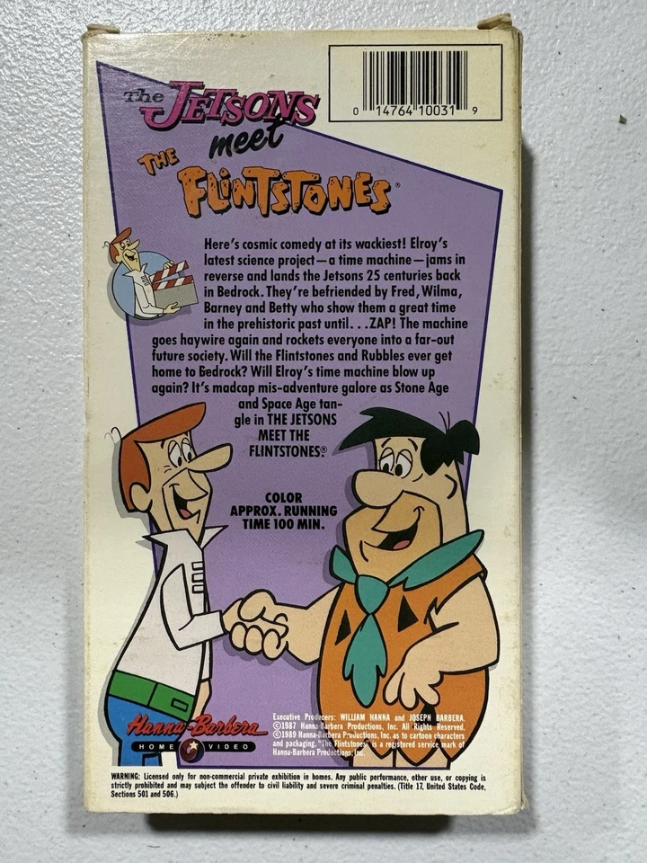 The Jetsons Meet The Flintstones VHS 1987 [Hanna-Barbera Silver Screen] - Image 2 of 2