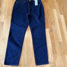 NWT Chicos Size 1R US 8R So Slimming Girlfriend ankle Jeans dark blue wash NEW