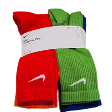 Nike Unisex Everyday Plus Cushioned Dri Fit Crew Socks 6 pair Large M8-12 W10-13
