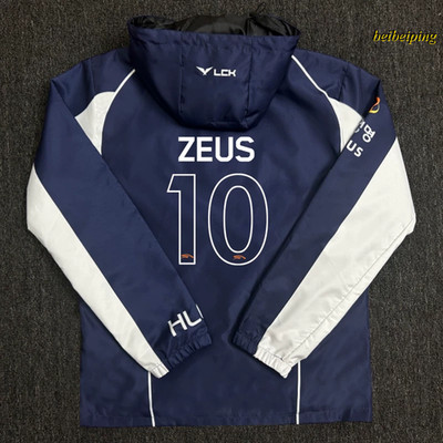 2026 HLE Team MSI EWC Windbreaker GUMAYUSI ZEUS Navy Hooded Jacket Esports Outer