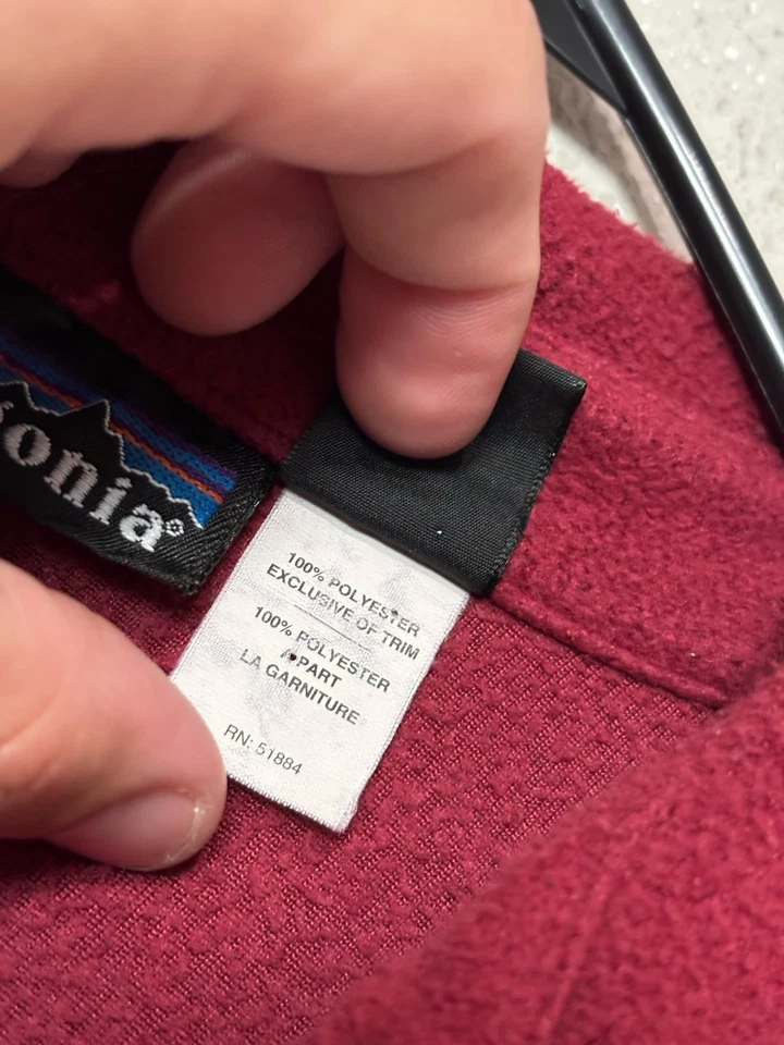 复古 90 年代 Patagonia Snap Button Up Fleece Overshirt 男式 L 码 — 第 3/4 张图片