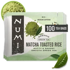 Numi Organic Matcha Toasted Rice Tea 100 Tea Bags Organic Genmaicha Green Tea...