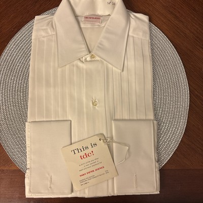 Vintage white Shirt Saks Fifth Ave Brand Size 14/33 wash and wear expressly New