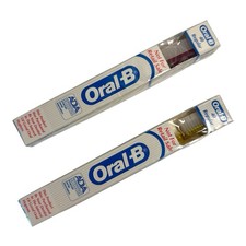 Vintage New Oral-B 1985 40 Regular Soft Bristles Toothbrush Set - Red And Yellow