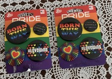 Two Sets of Rico Pride Badges Eight Total Pieces USA Made Love Wins Brand New