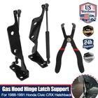 For Honda Civic CRX 88-91 EF Billet Aluminum Gas Hood Hinge Latch Support+Plier