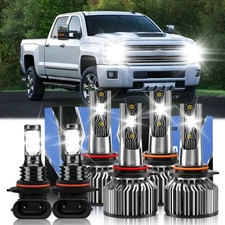 LED Headlight Bulb High&Low Beam Fog Light Kit For Chevry Silverado 3500 2003-06