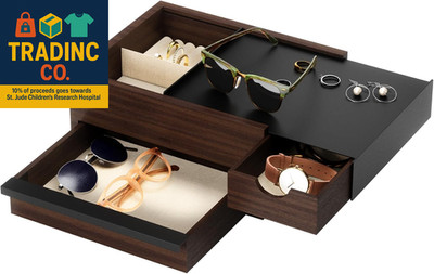 Stowit Jewelry Box - Modern Keepsake Storage Organizer with Hidden Compartment D