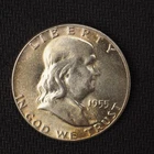 1955 *P* Franklin SILVER Half Dollar *AU* - FREE SHIP! C2649