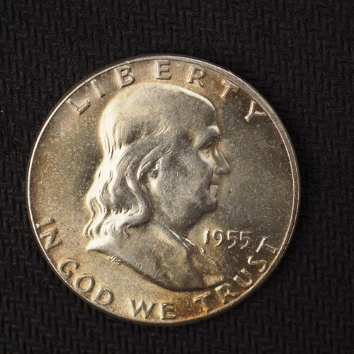 1955 *P* Franklin SILVER Half Dollar *AU* - FREE SHIP! C2649