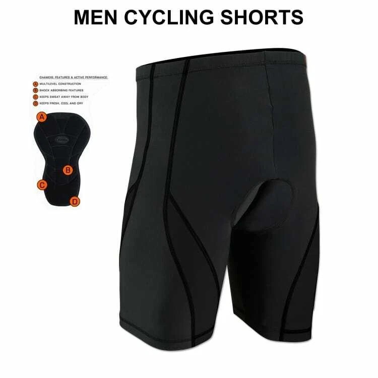 Mens Cycling Shorts Padded MTB Bike Compression Lycra Bicycle Riding Gear Trunks