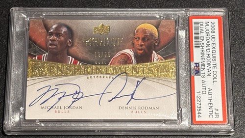 2008 Exquisite Michael Jordan Dennis Rodman Enshrinements Auto /25 PSA Authentic