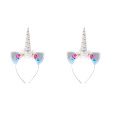 2 Pieces Girls Flower Headband Kids Unicorn Hairband for Children