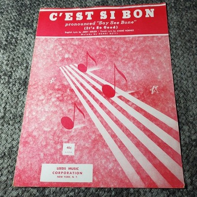 C'EST SI BON Sheet Music P/V/G Ukulele Henri Betti Leeds Music 1959