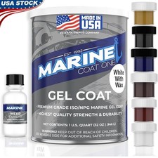 ISO NPG Gel Coat White W/ Wax MEKP Catalyst Boat Repair Kit Fiberglass Scratch