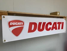 Ducati Motorcycle Banner Mancave Printed PVC sign Wall Display