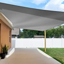 Sun Shade Sail Rectangle Triangle Gray Curved Canopy Cover Garden Pool Yard